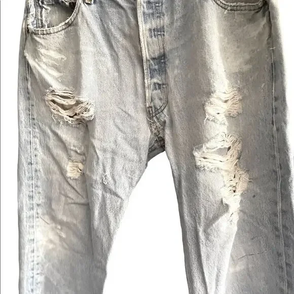VTG mens Levi’s 501 button fly high waisted straight leg jeans size 36x34